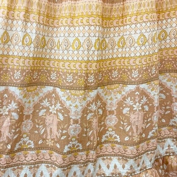 Spell & The Gypsy Utopia Strappy Maxi Sundress Tan Rust Batik Print Size Small - Picture 10 of 14